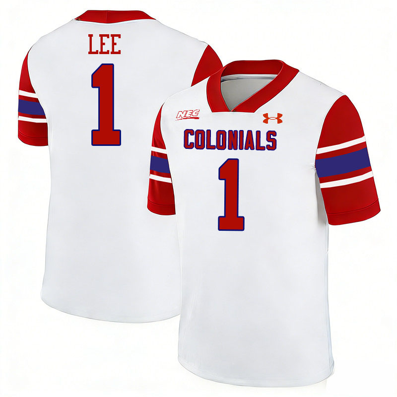 Robert Morris Colonials #1 Thomas Lee College Football Jerseys,Uniforms Stitched-White